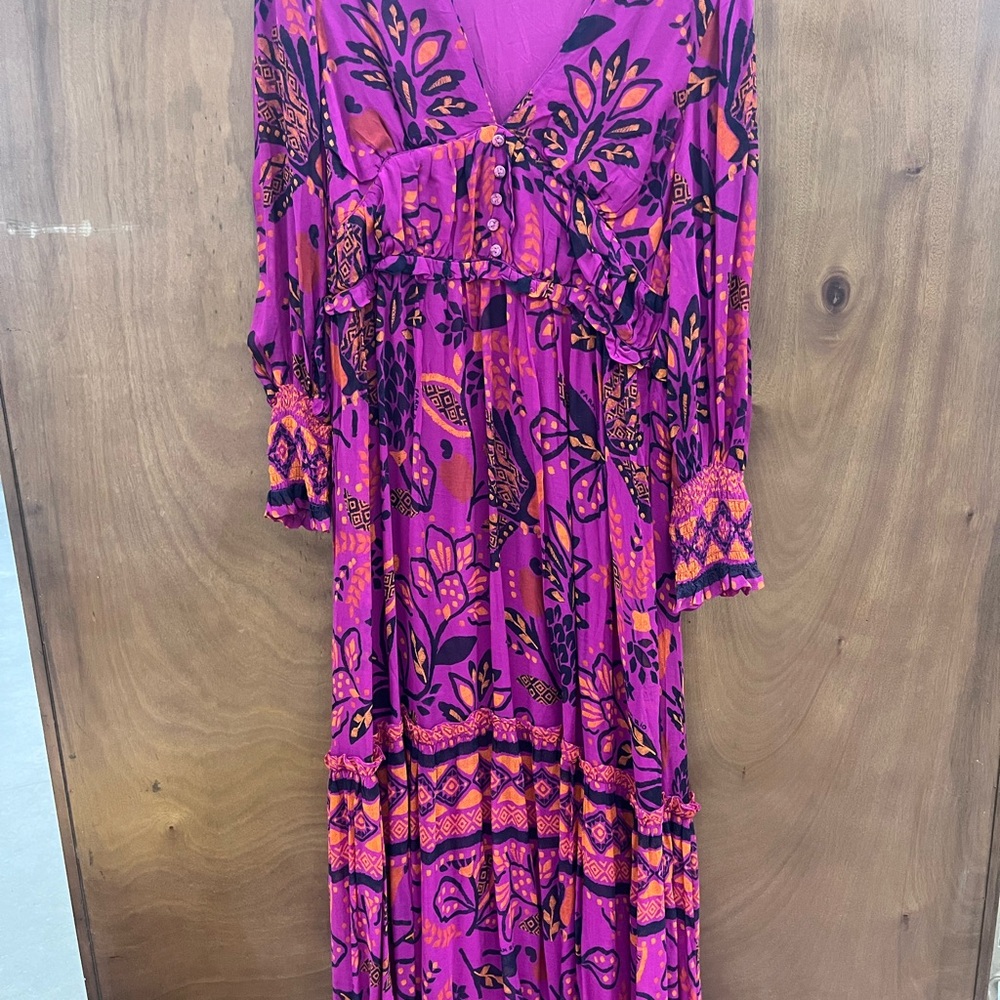 FARM Rio Purple and Orange Maxi Dress